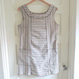 Kara-Line Green & Purple Striped Tunic Pockets OS (S/M)